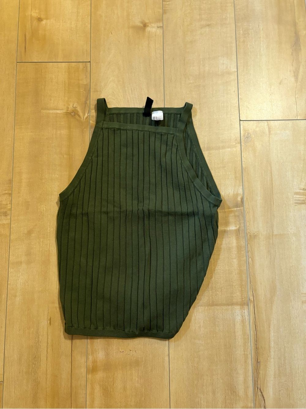 H&M Olive Green Ribbed Pencil Skirt